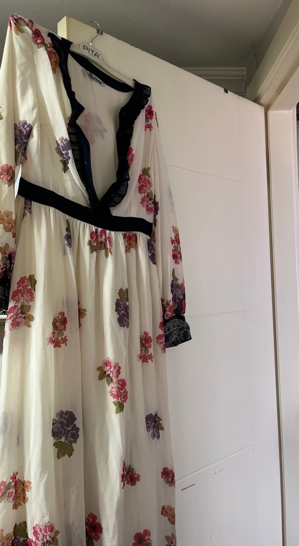 Çiçek Desenli Uzun Bohem Elbise - Görsel 2