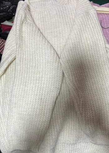 Kadın Beyaz Triko Salaş Kazak - Görsel 2