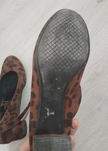 38 Beden kahverengi Renk Kahverengi Leopar Desenli Tokalı Kadın Topuklu Ayakkabı