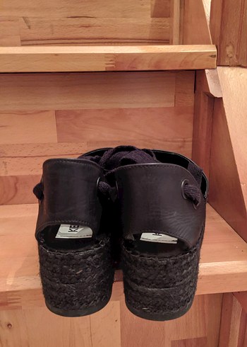 Kenzo Siyah Nakışlı Deri Dolgu Topuk Espadril - Görsel 5