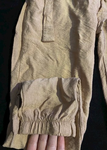Zara Bej çocuk Keten Rahat Kesim Pantolon