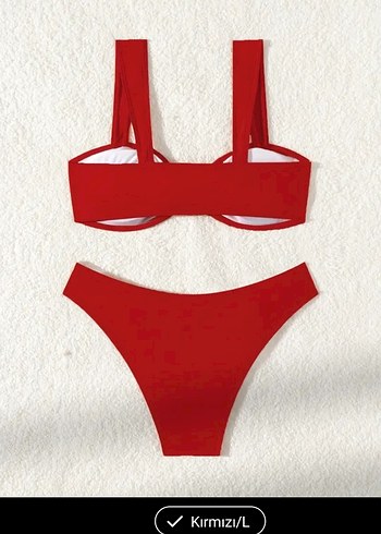 l Beden Zincir Detaylı Kırmızı Mini Bikini
