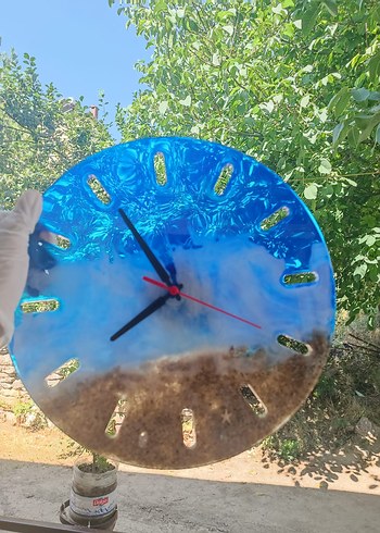 Beden mavi Renk Mavi Deniz Temalı Duvar Saati
