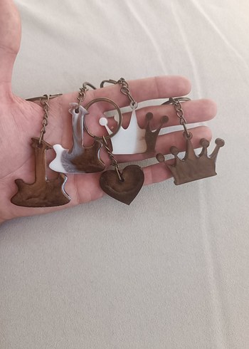 Kahverengi Zincir Detaylı Vintage Anahtarlık
