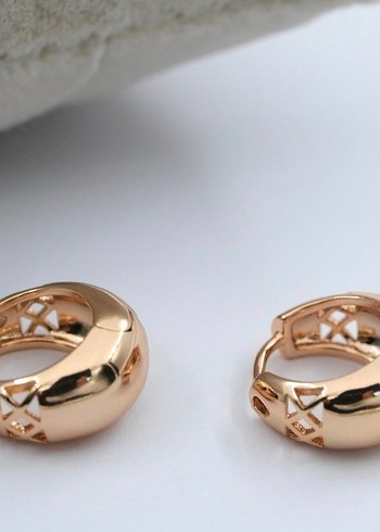 Xuping Altın Kaplama Mini Halka Küpe Rose Gold - Görsel 2