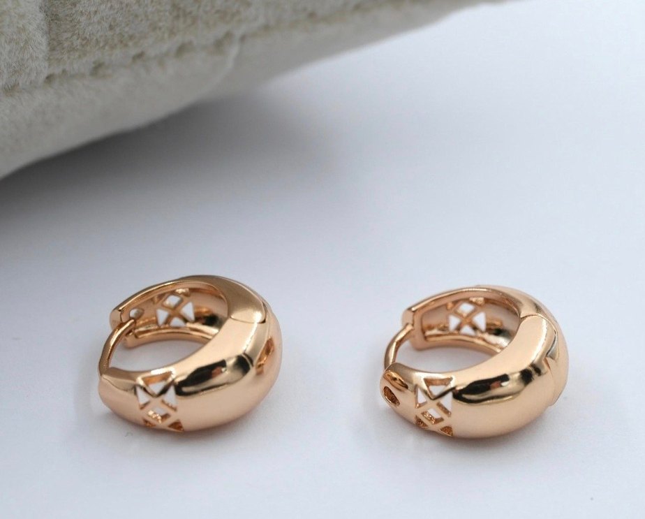 Xuping Altın Kaplama Mini Halka Küpe Rose Gold - Görsel 2