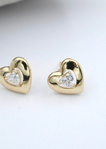 Xuping VIP Altın Renk Mini Kalp Küpe - Görsel 2