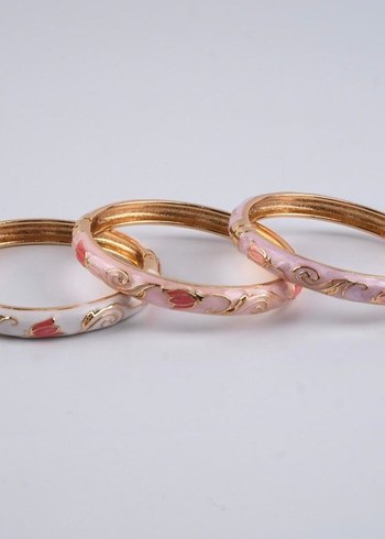 Lila Lale Desenli Mineli Bileklik - Görsel 2