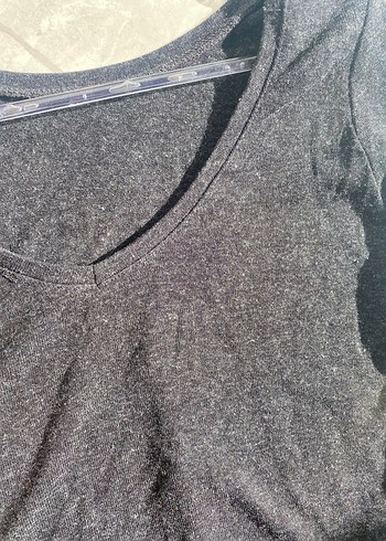 Gri V Yakalı Kadın Triko - Görsel 2