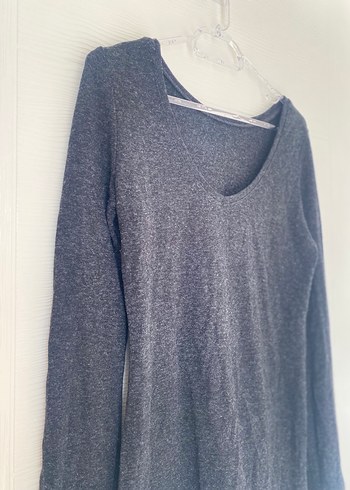 Gri V Yakalı Kadın Triko - Görsel 4