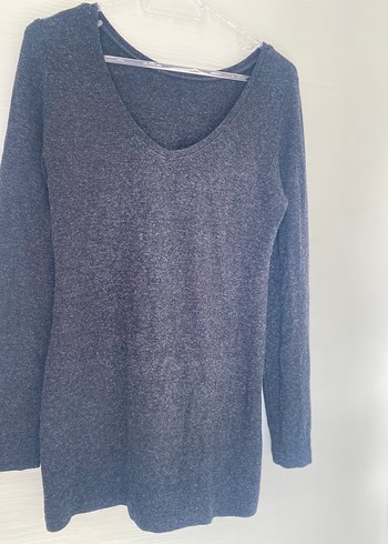 Gri V Yakalı Kadın Triko - Görsel 6