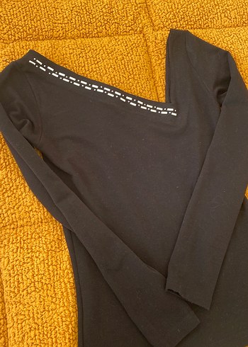 Zincir Detaylı Siyah Kadın Triko Elbise - Görsel 2