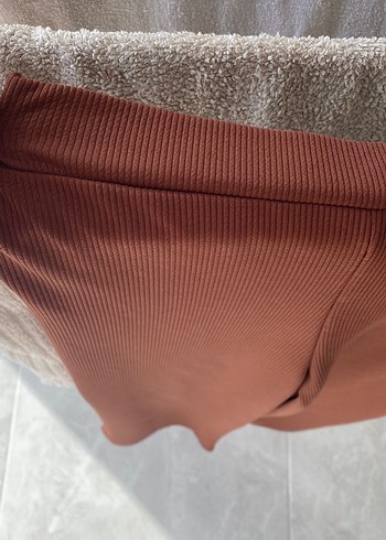 Kahverengi Pilili Rahat Kadın Kumaş Pantolon - Görsel 2