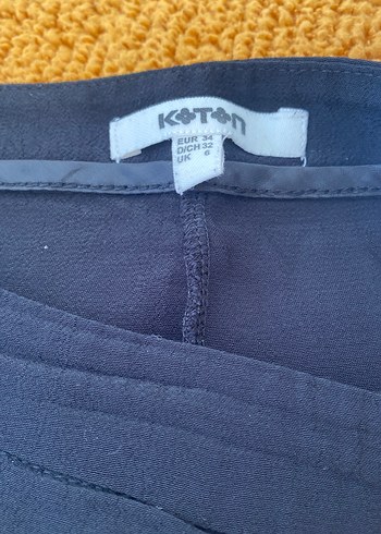 Düğmeli Siyah Kadın Kumaş Pantolon - Görsel 4