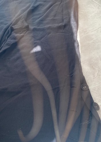 Düğmeli Siyah Kadın Kumaş Pantolon - Görsel 2