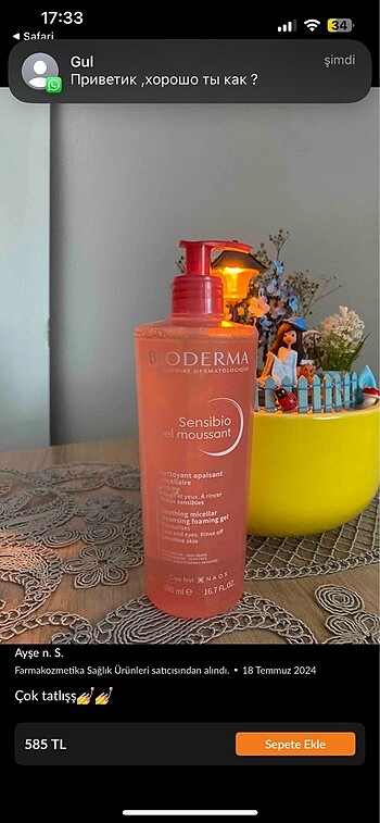 Bioderma yüz yıkama jeli