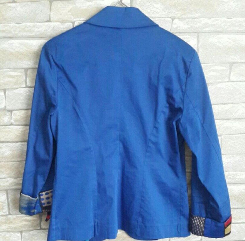 Düğmeli Mavi Kadın Blazer Ceket - Görsel 2