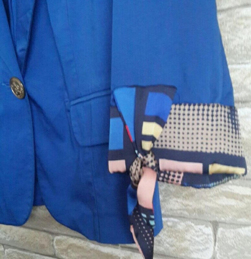 Düğmeli Mavi Kadın Blazer Ceket - Görsel 3