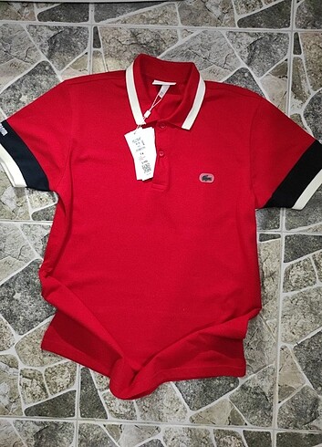 Orijinal Lacoste polo yaka kırmızı erkek t-shirt