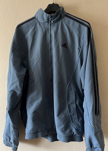 Adidas Gri Mavi Spor Ceket
