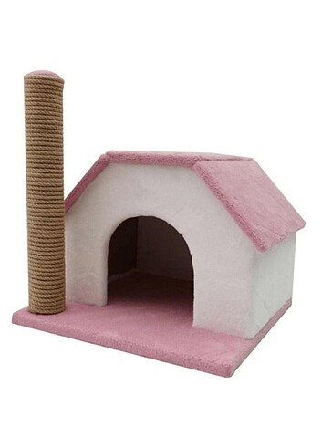 tek katlı kedi evi ve tırmalama tahtası