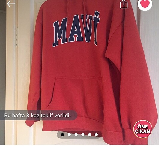 Mavi baskılı sweatshirt