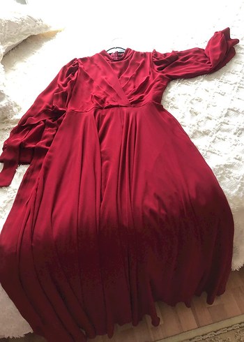 bordo renk abiye - Görsel 5