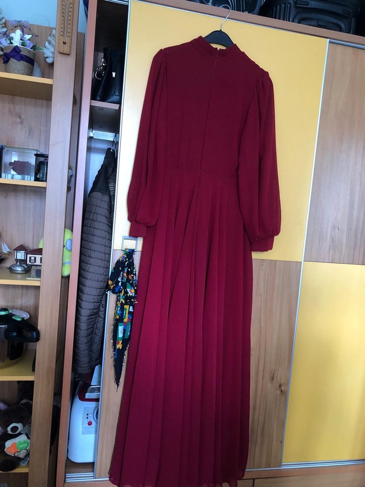 bordo renk abiye - Görsel 3