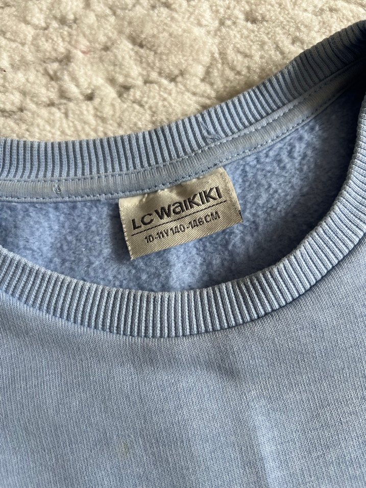 Nakışlı Mavi Kız Sweatshirt - Görsel 3