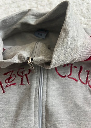 Kız Çocuk Gri Fermuarlı Sweatshirt - Görsel 2
