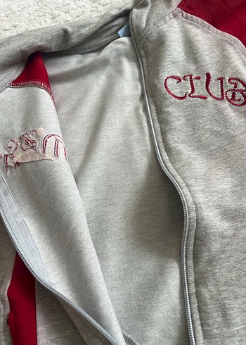 Kız Çocuk Gri Fermuarlı Sweatshirt - Görsel 4