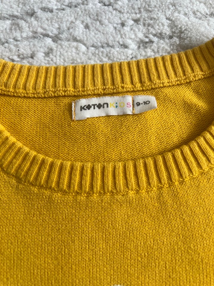 Kız Çocuk Sarı Baskılı Triko Sweatshirt - Görsel 3