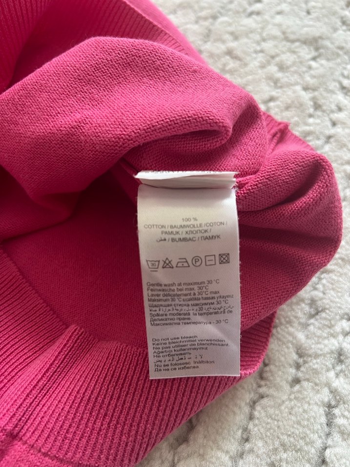 Pembe V Yaka koz çocuk Triko Kazak - Görsel 3