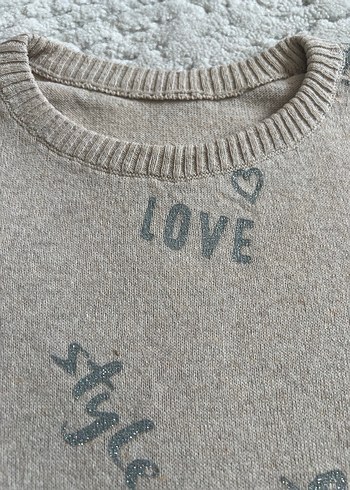 Bej Uzun Kollu Örgü Kazak - Görsel 2