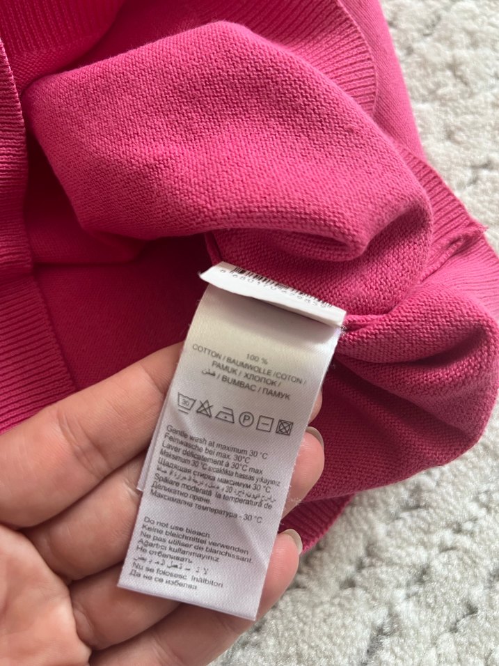 Pembe V Yakalı Kız çocuk Triko Kazak - Görsel 3