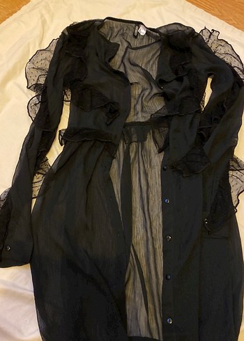 Siyah Uzun Transparan Gotik elbise