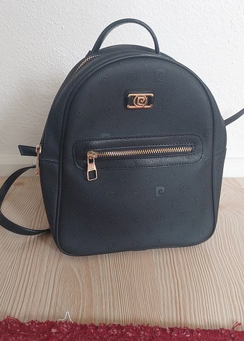 Pierre Cardin Siyah Deri Sırt Çantası