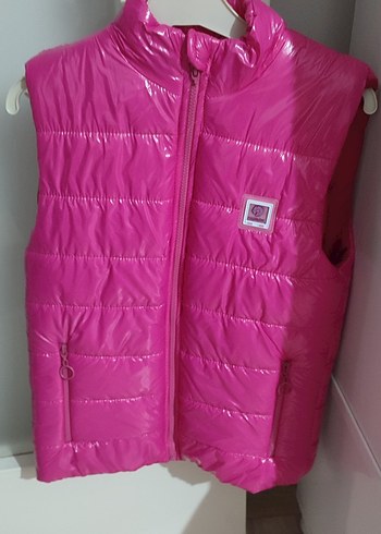 Kız Çocuk Pembe Fermuarlı Yelek - Görsel 4