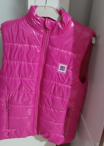 Kız Çocuk Pembe Fermuarlı Yelek - Görsel 2