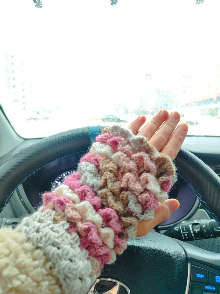 Bohem Çok Renkli Örgü Kadın Eldiveni - Görsel 3