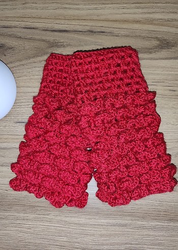 Kadın Kırmızı Örgü eldiven - Görsel 2