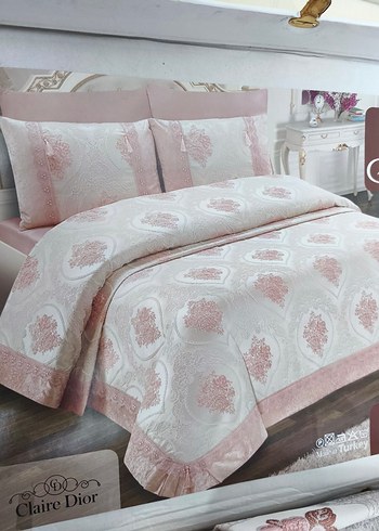 Nakışlı Beyaz Pastel Yatak Örtüsü - Görsel 9