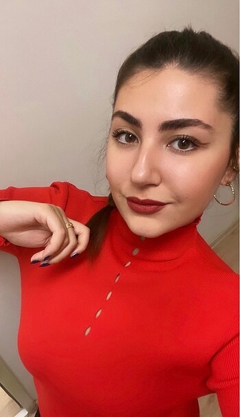 xl Beden kırmızı Renk Bodycon örme kazak