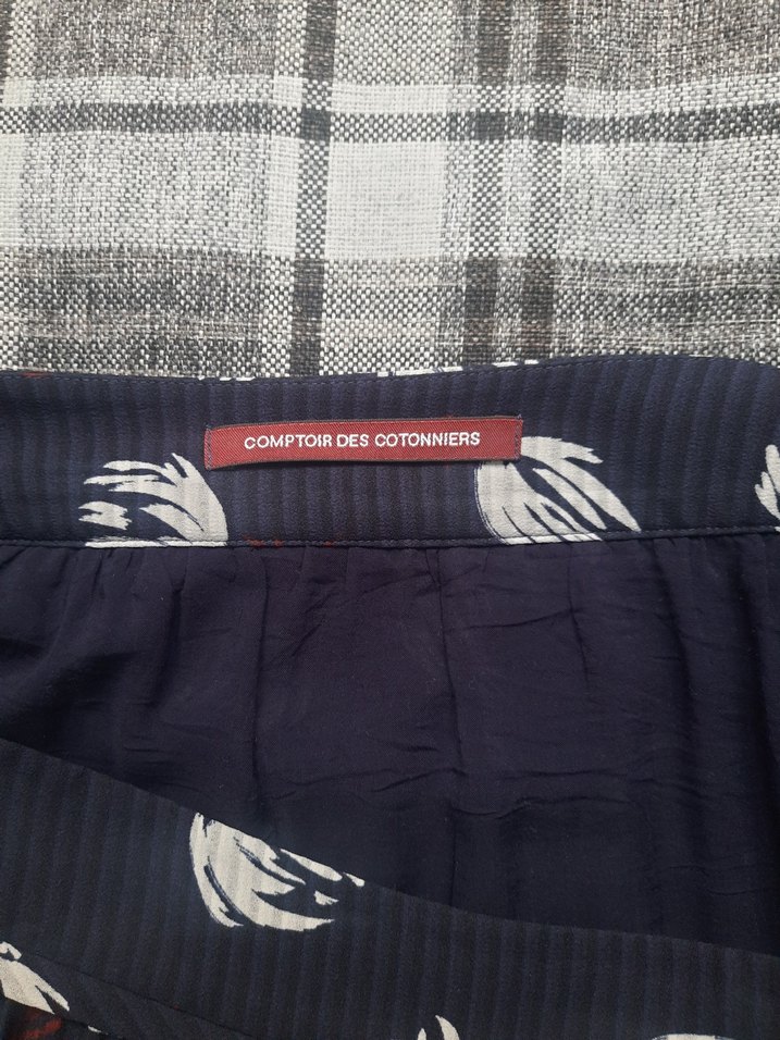 Lacivert Pilili Uzun Kadın Etek - Görsel 2