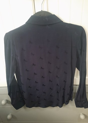 Düğmeli Lacivert Kadın Gömlek - Görsel 2