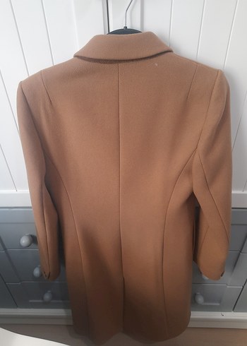 Düğmeli Bej Süet Midi Kadın Kaban - Görsel 2