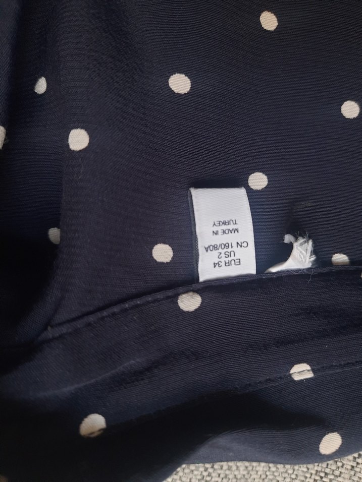 Lacivert Puantiyeli Uzun Salaş Elbise - Görsel 3