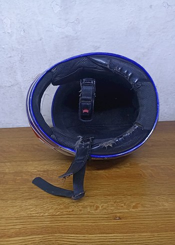 Parlak Mavi Lazer Motosiklet Kaskı - Görsel 5