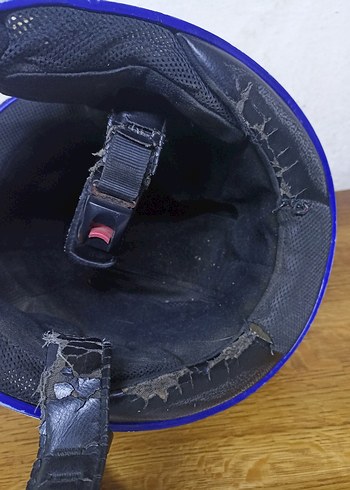 Parlak Mavi Lazer Motosiklet Kaskı - Görsel 6