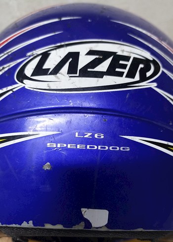 Parlak Mavi Lazer Motosiklet Kaskı - Görsel 7